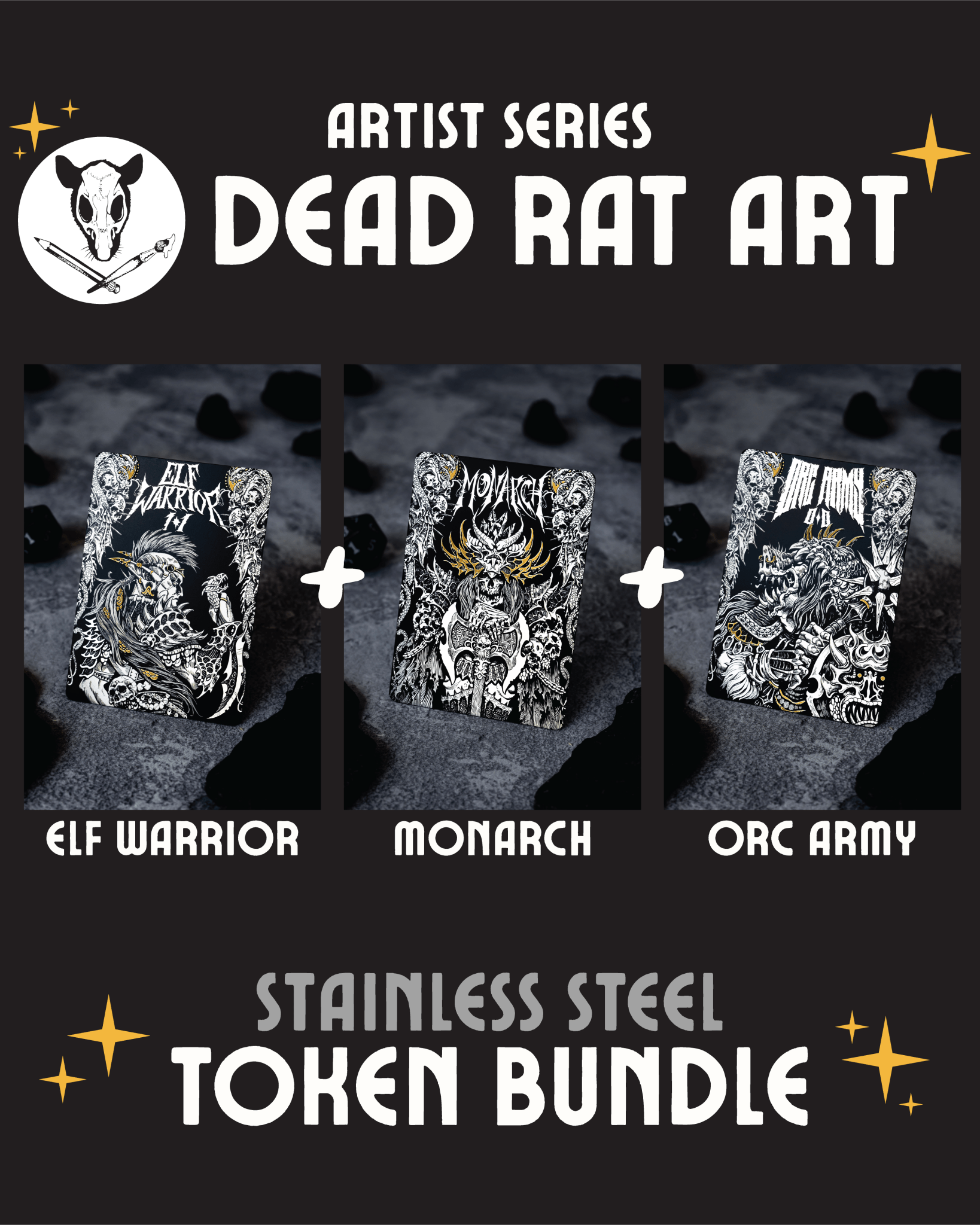 Artist Series Token Bundle - Metal MTG Tokens | Legendary Artifacts Artist Series Token Bundle - Metal MTG Tokens | Legendary Artifacts