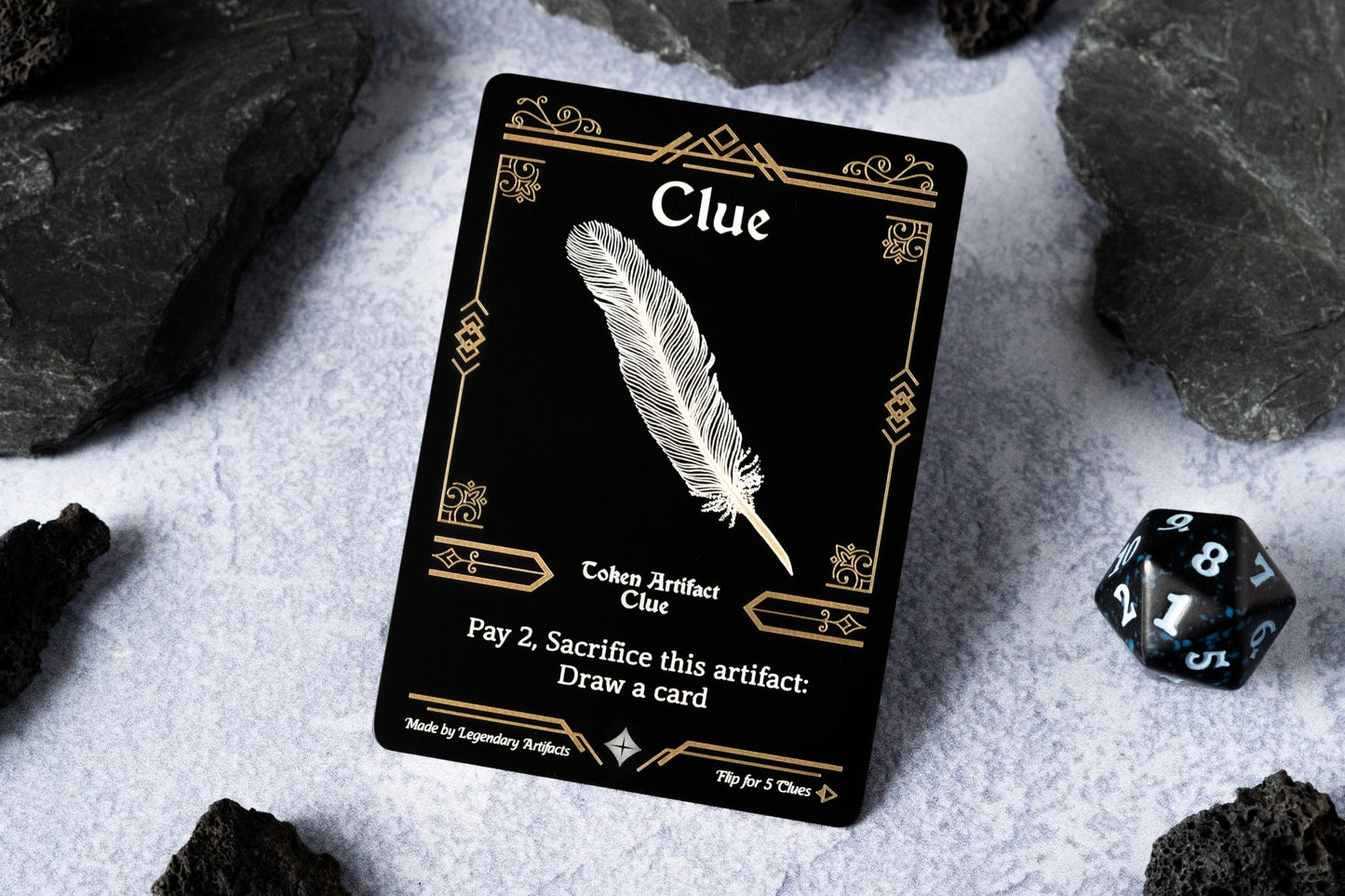 Engraved Steel Clue Token, Double Sided - Legendary Artifacts