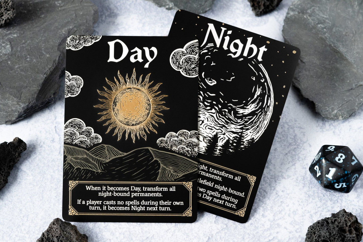 Engraved Steel Day / Night Token, Double Sided - Legendary Artifacts