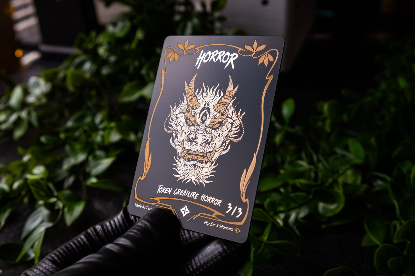 Engraved Steel Horror Token, Double Sided - Legendary Artifacts