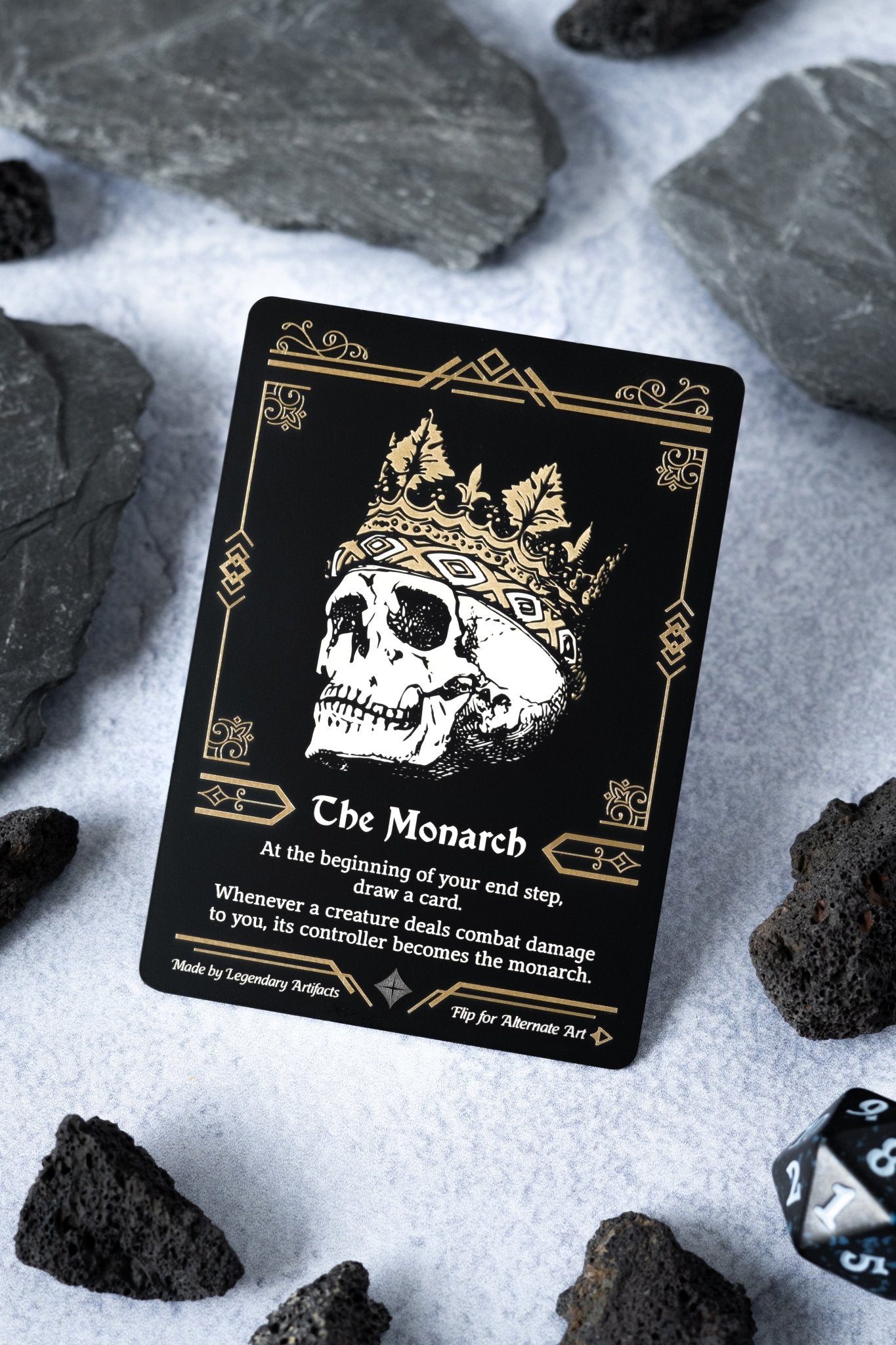 Engraved Steel Monarch Token, Double Sided - Legendary Artifacts