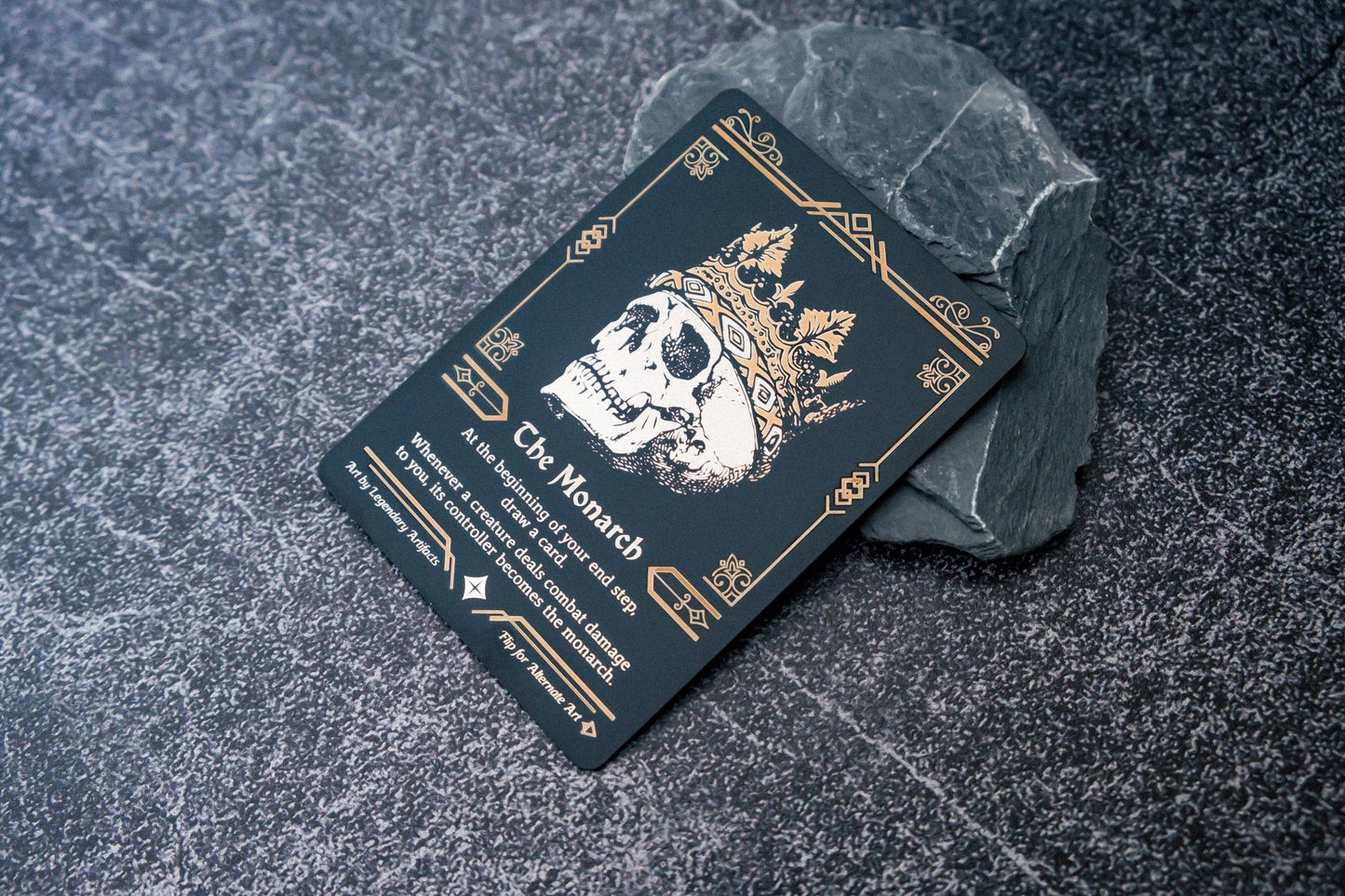 Engraved Steel Monarch Token, Double Sided - Legendary Artifacts