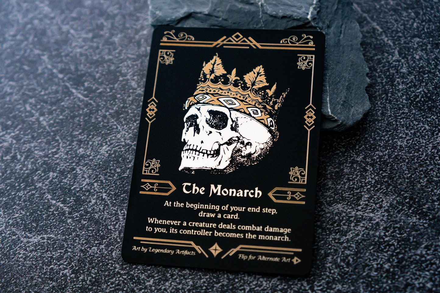 Engraved Steel Monarch Token, Double Sided - Legendary Artifacts