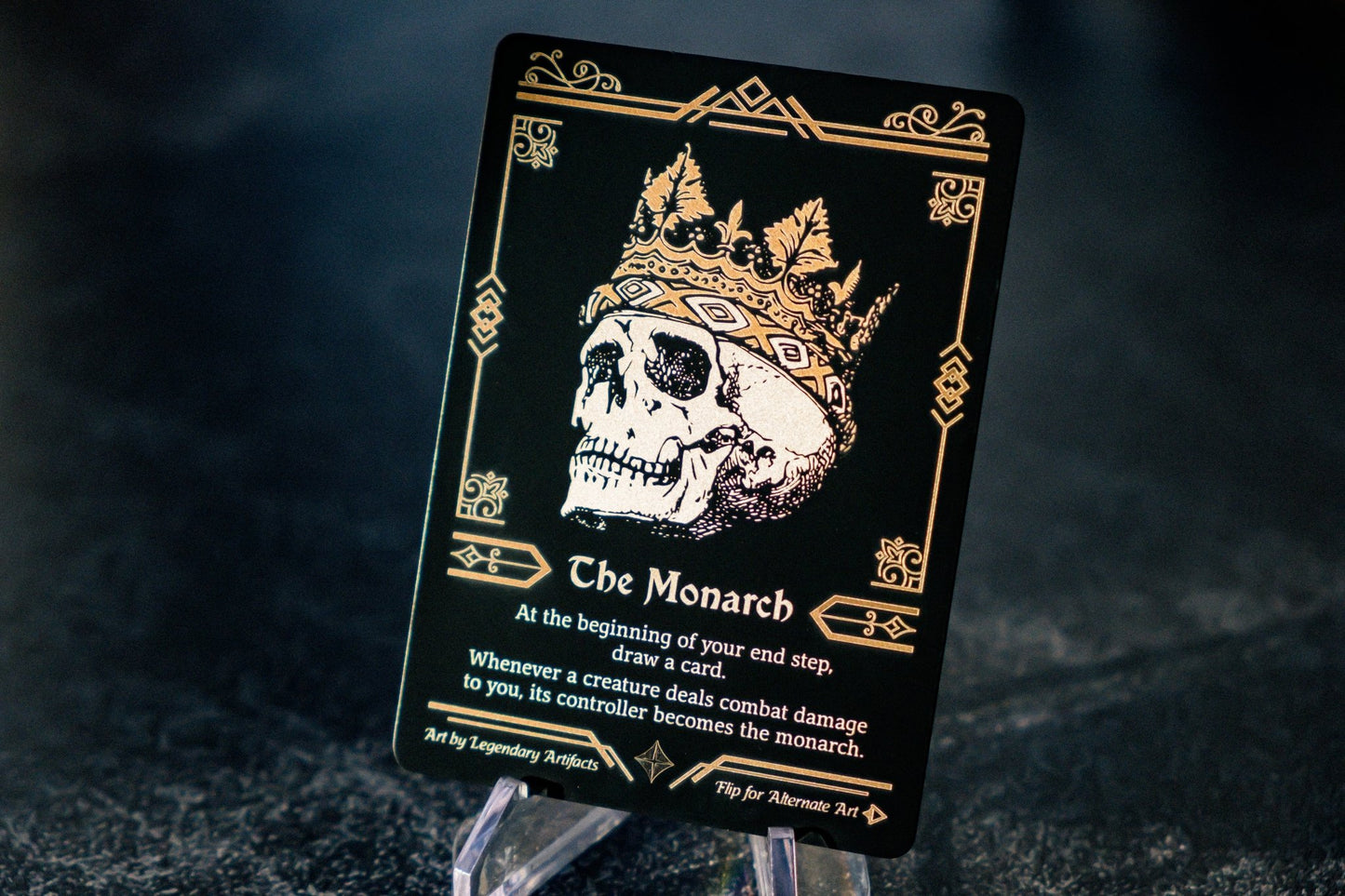 Engraved Steel Monarch Token, Double Sided - Legendary Artifacts