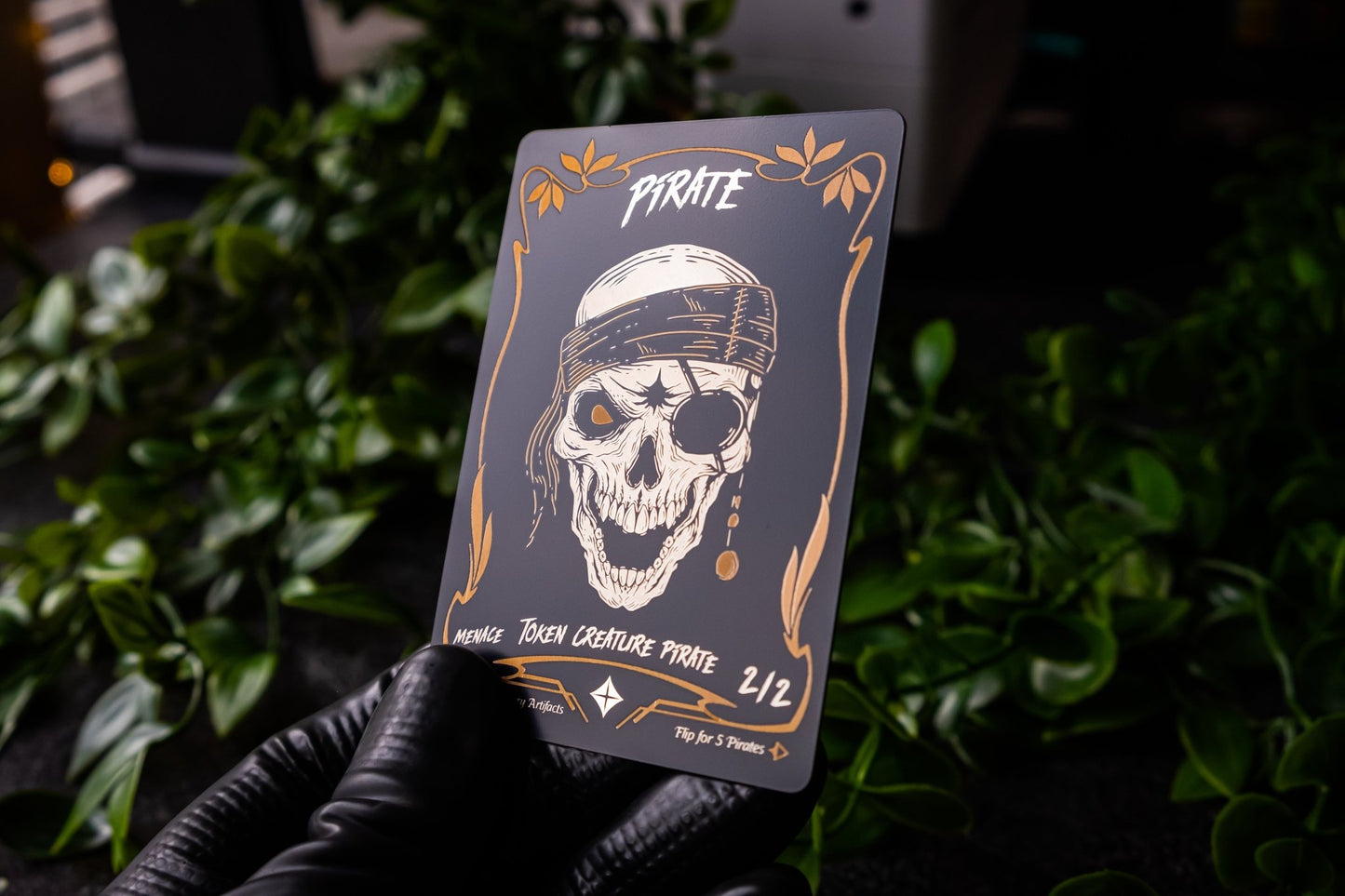 Engraved Steel Pirate Token, Double Sided - Legendary Artifacts