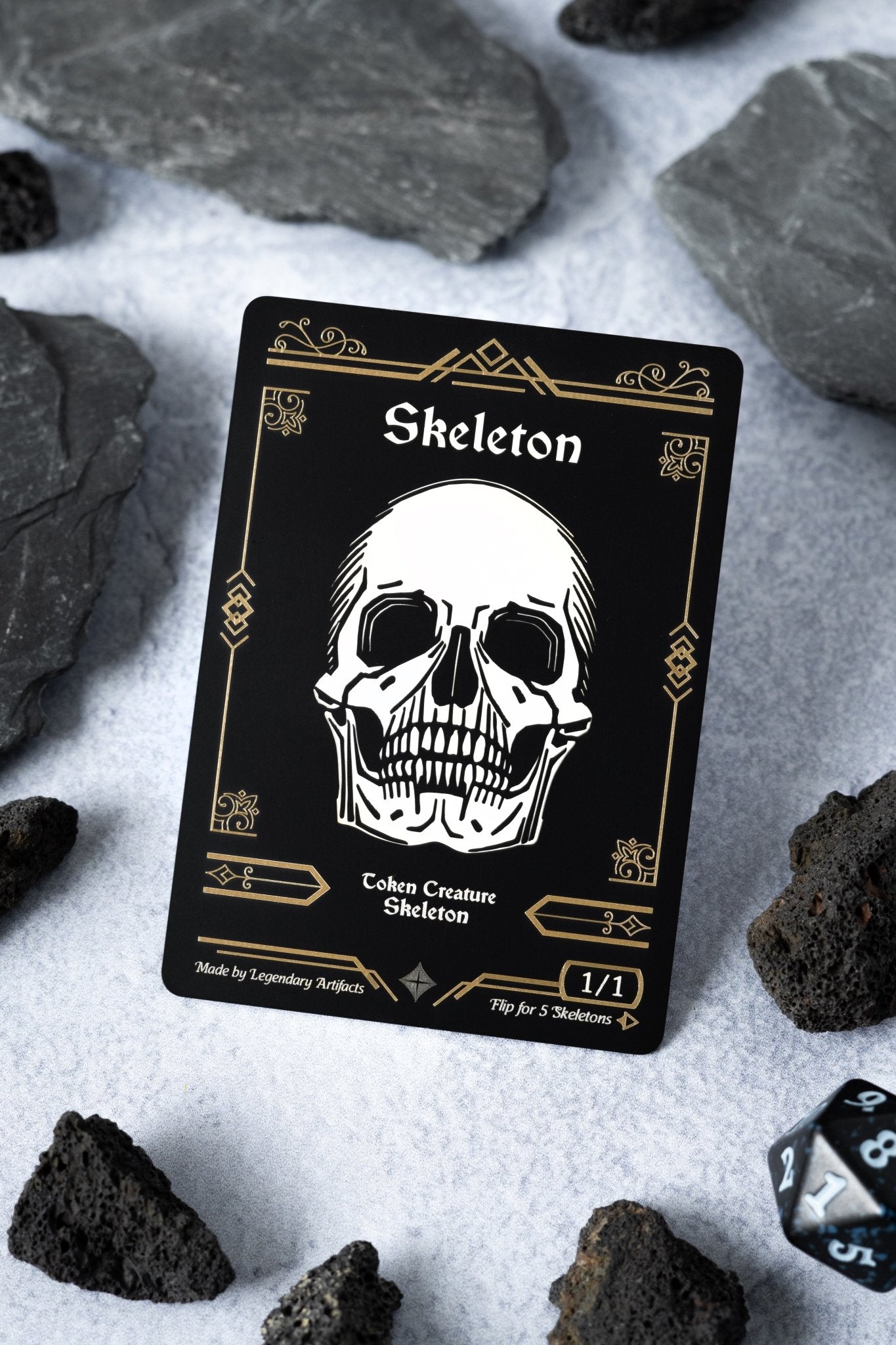 skeleton mtg cards Stainless Steel Skeleton Token - Metal MTG Tokens