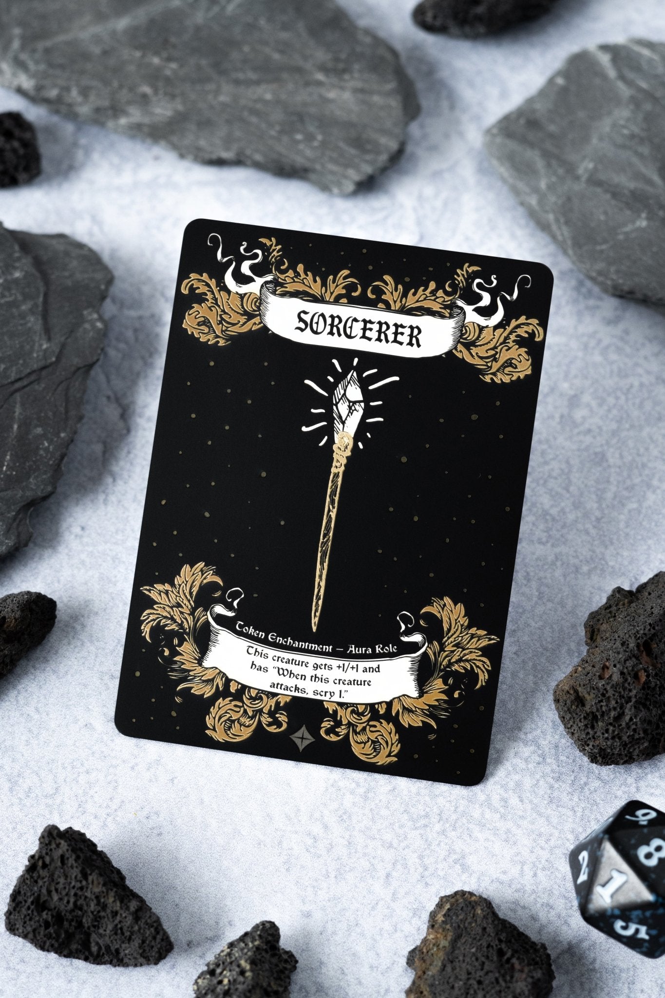 Stainless Steel Sorcerer Role Token - Metal MTG Tokens | Legendary Artifacts Stainless Steel Sorcerer Role Token - Metal MTG Tokens | Legendary Artifacts