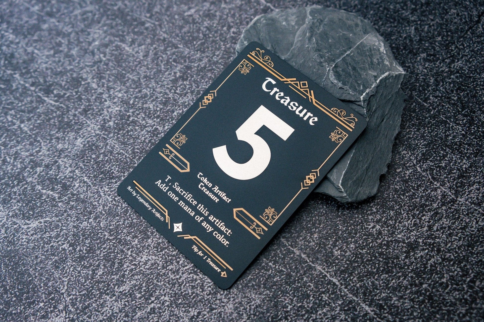 Engraved Steel Treasure Token, Double Sided - Legendary Artifacts