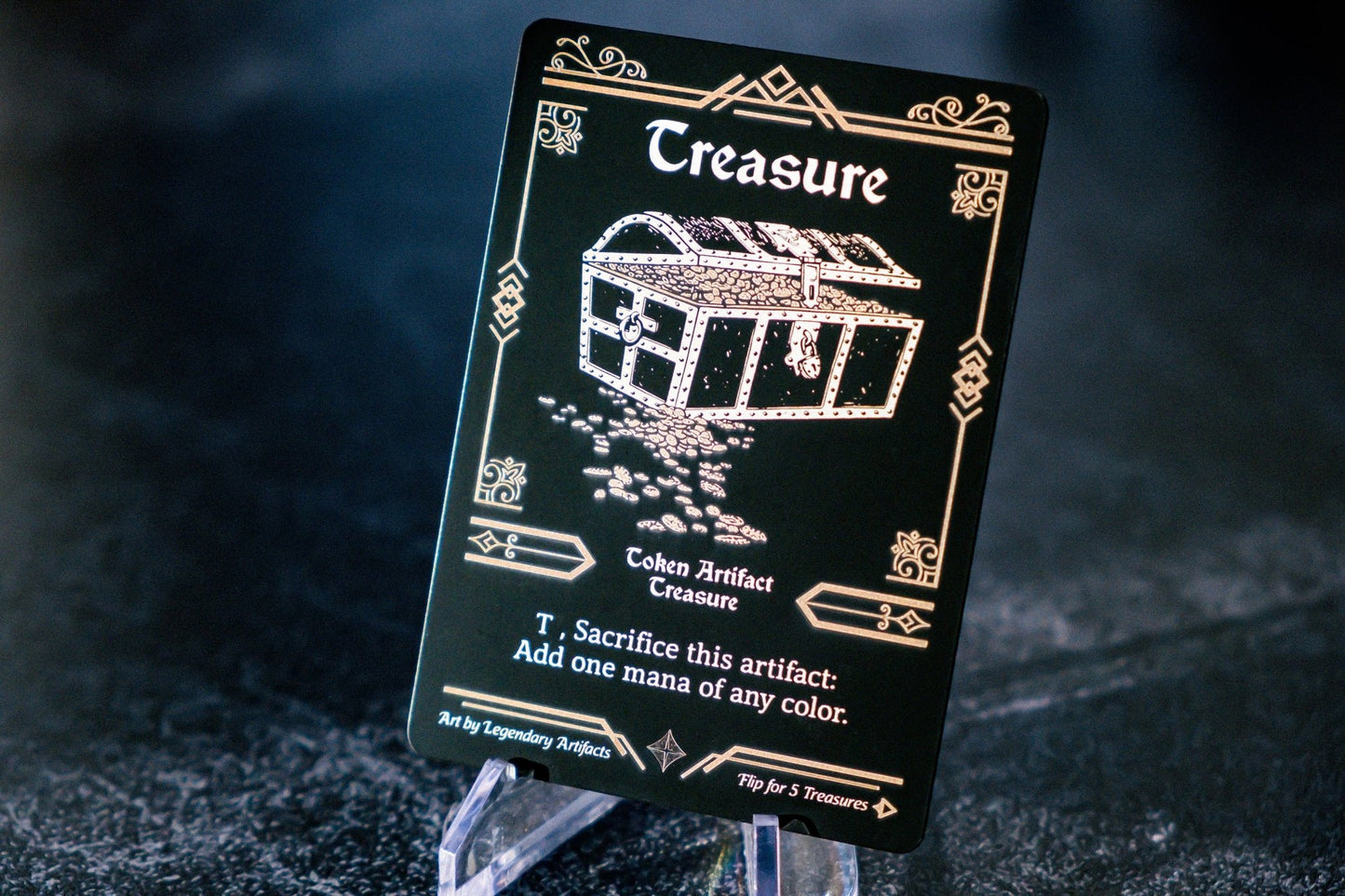 Engraved Steel Treasure Token, Double Sided - Legendary Artifacts