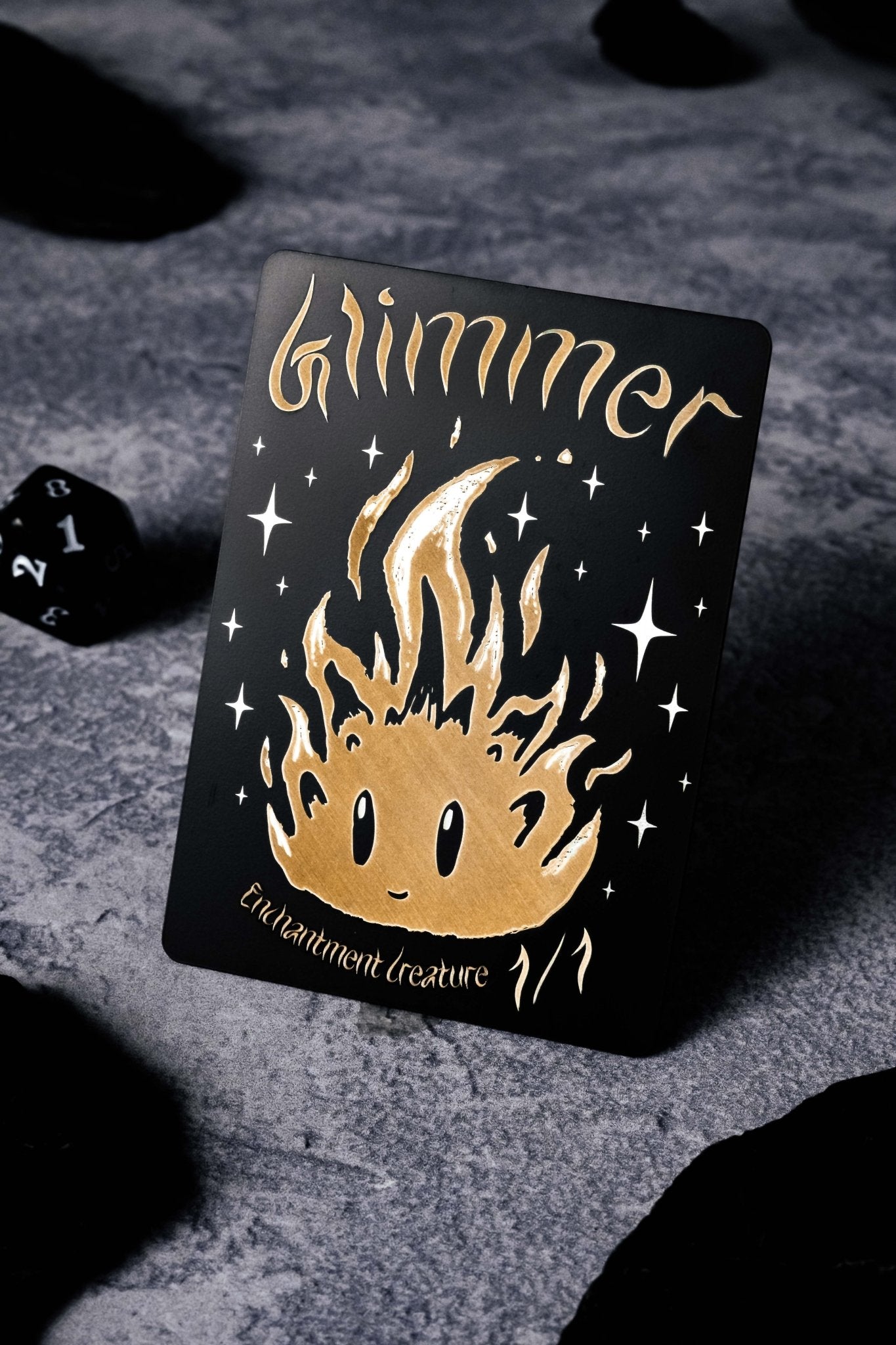 metal mtg cards Stainless Steel Glimmer Token - Metal MTG Tokens