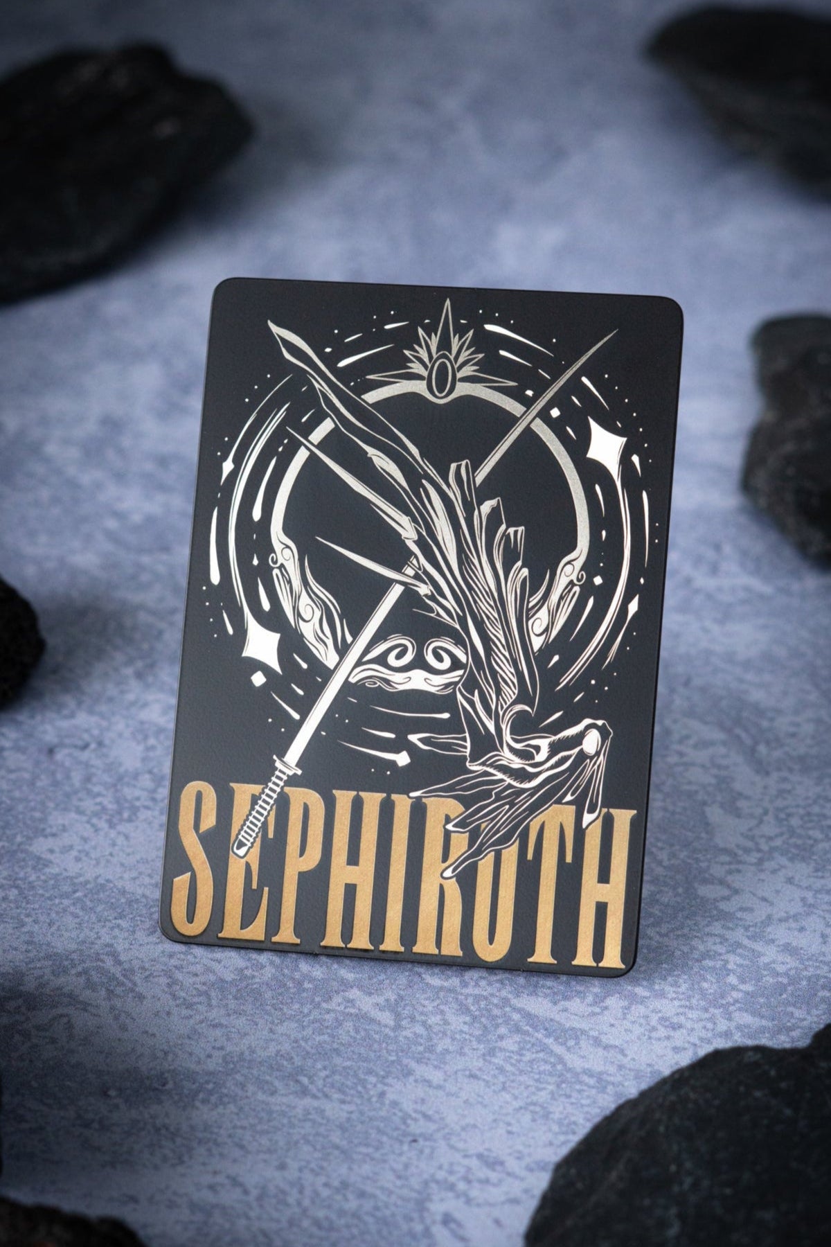 Stainless Steel Sephiroth Emblem - Metal MTG Tokens