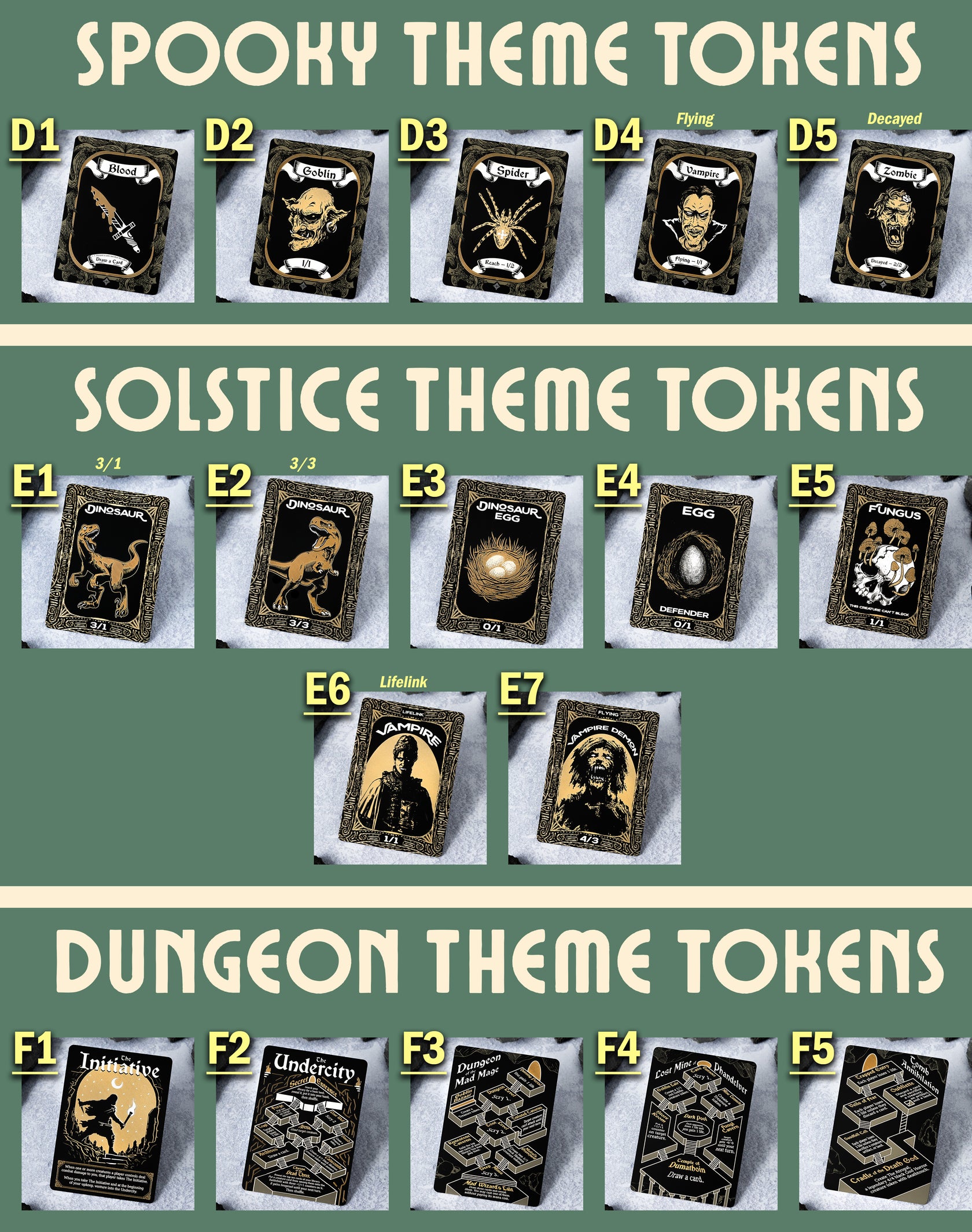 Stainless Steel Token Bundle - Metal MTG Tokens | Legendary Artifacts