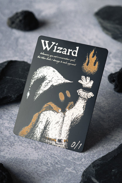 Stainless Steel Wizard Token - Metal MTG Tokens