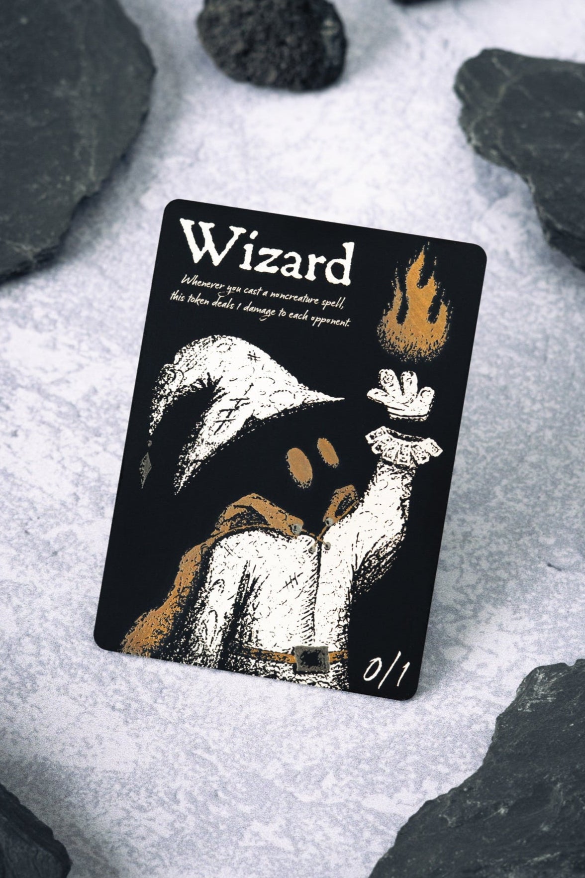 Stainless Steel Wizard Token - Metal MTG Tokens