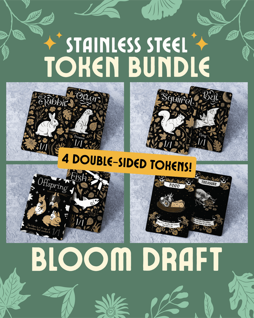 Bloom Draft Token Bundle - Metal MTG Tokens | Legendary Artifacts