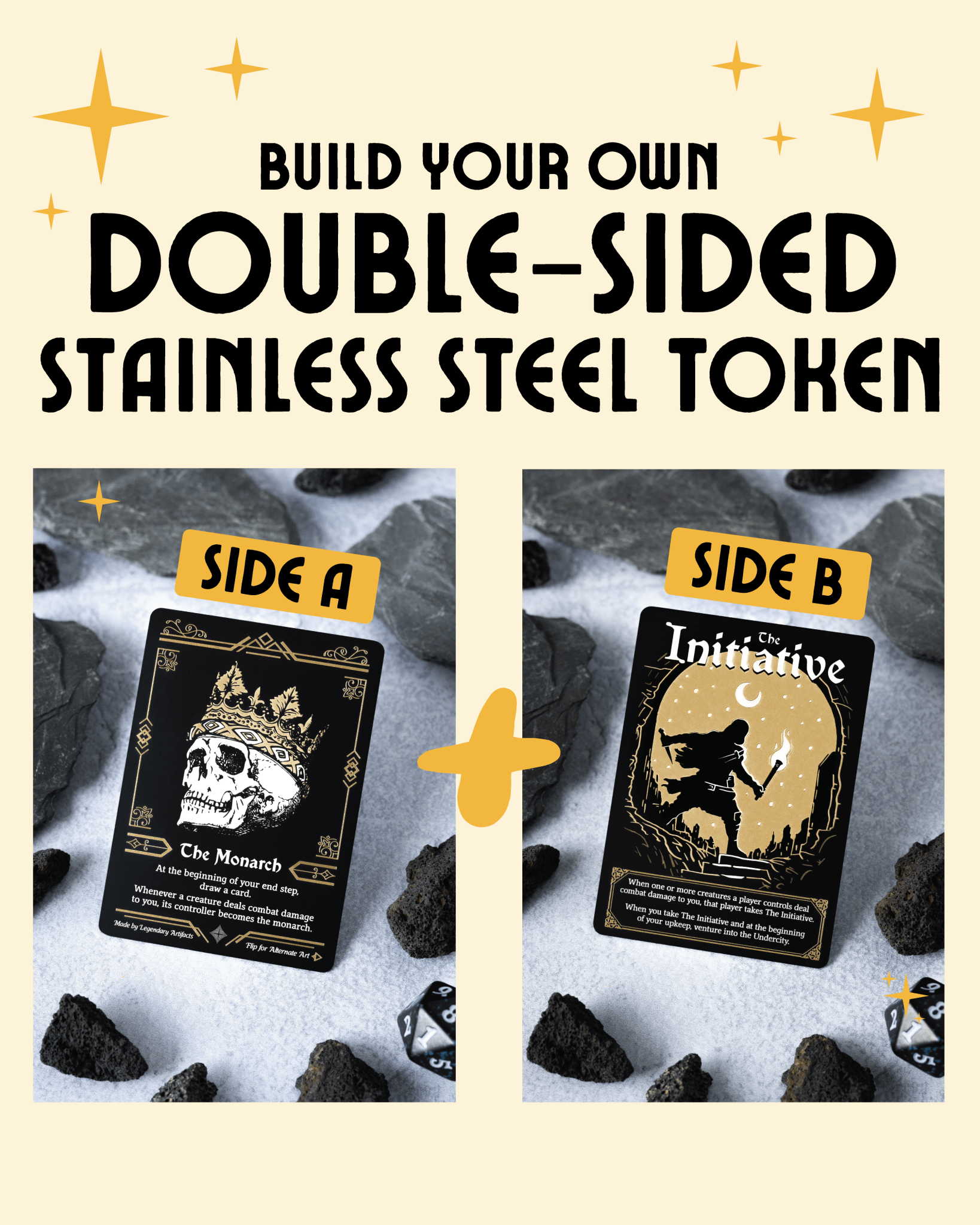 Stainless Steel Double-Sided Token - MTG Tokens | Legendary Artifacts