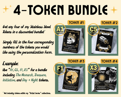 Choose your own Stainless Steel Token 4 - Pack Bundle - Legendary Artifacts