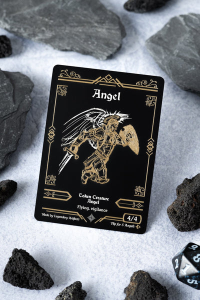 天使トークン　和トークンの英語版　超レア　Angel token engraved-steel-angel-token-
