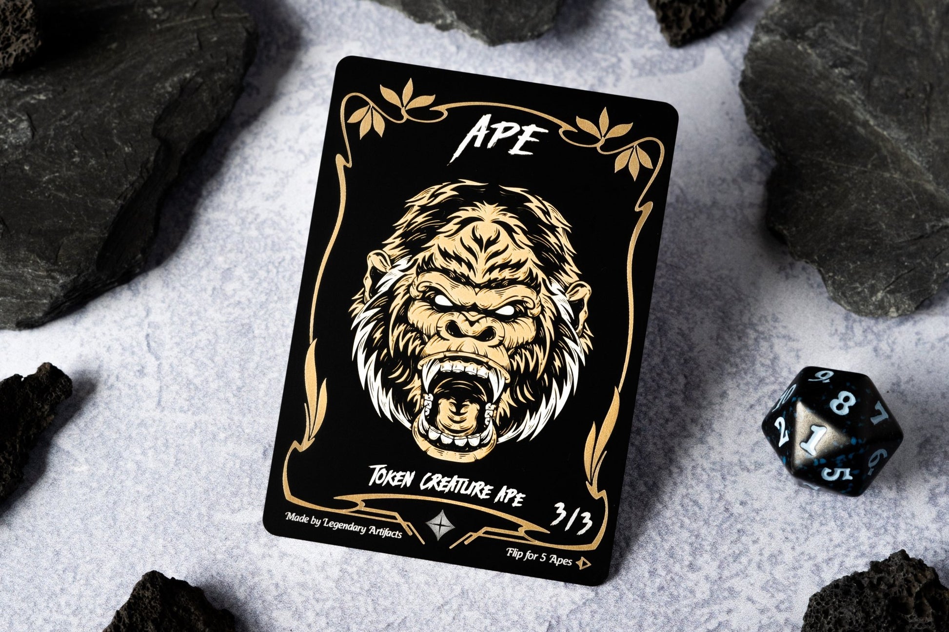 Stainless Steel Ape Token - Metal MTG Tokens