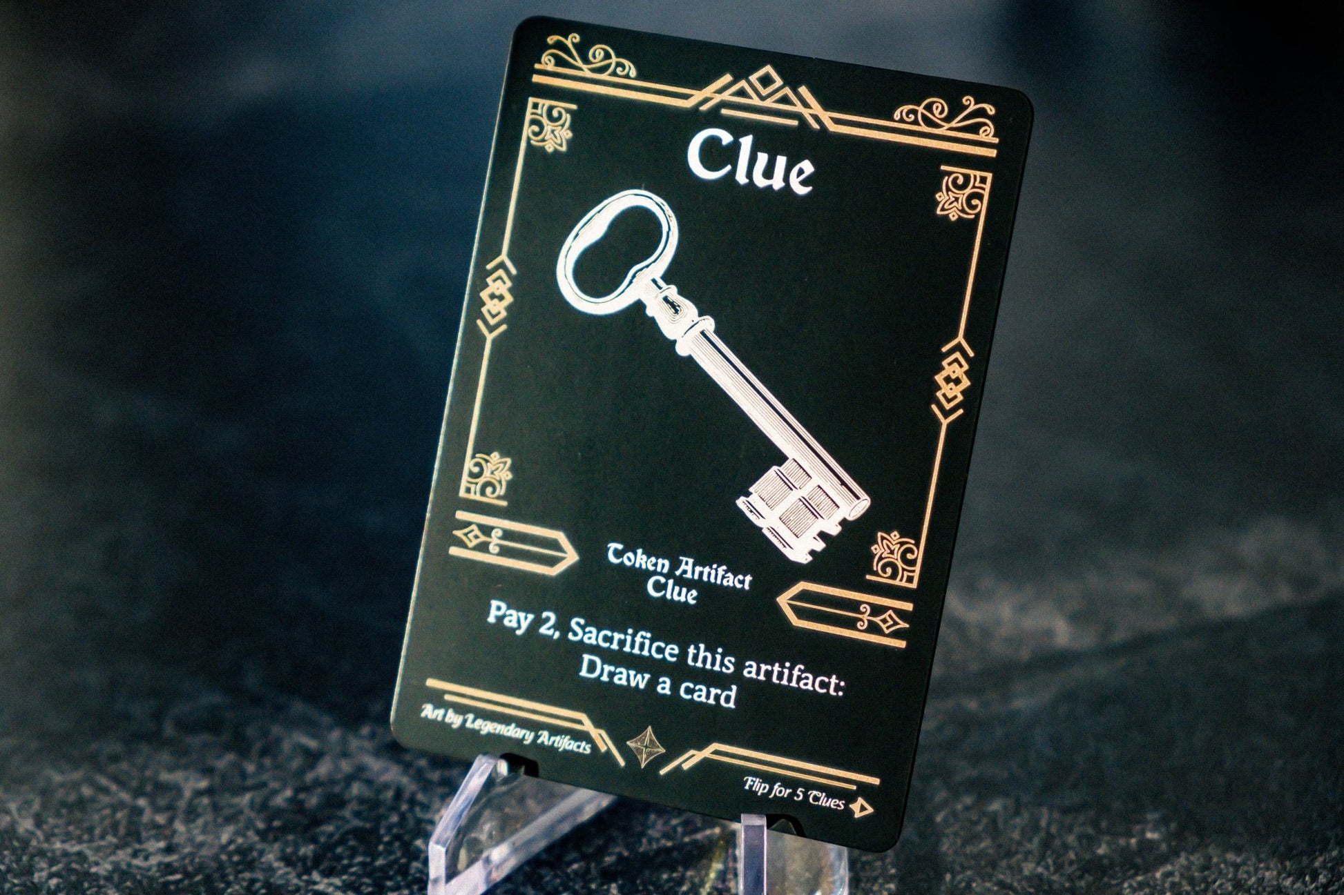 Stainless Steel Clue Token - Metal MTG Tokens