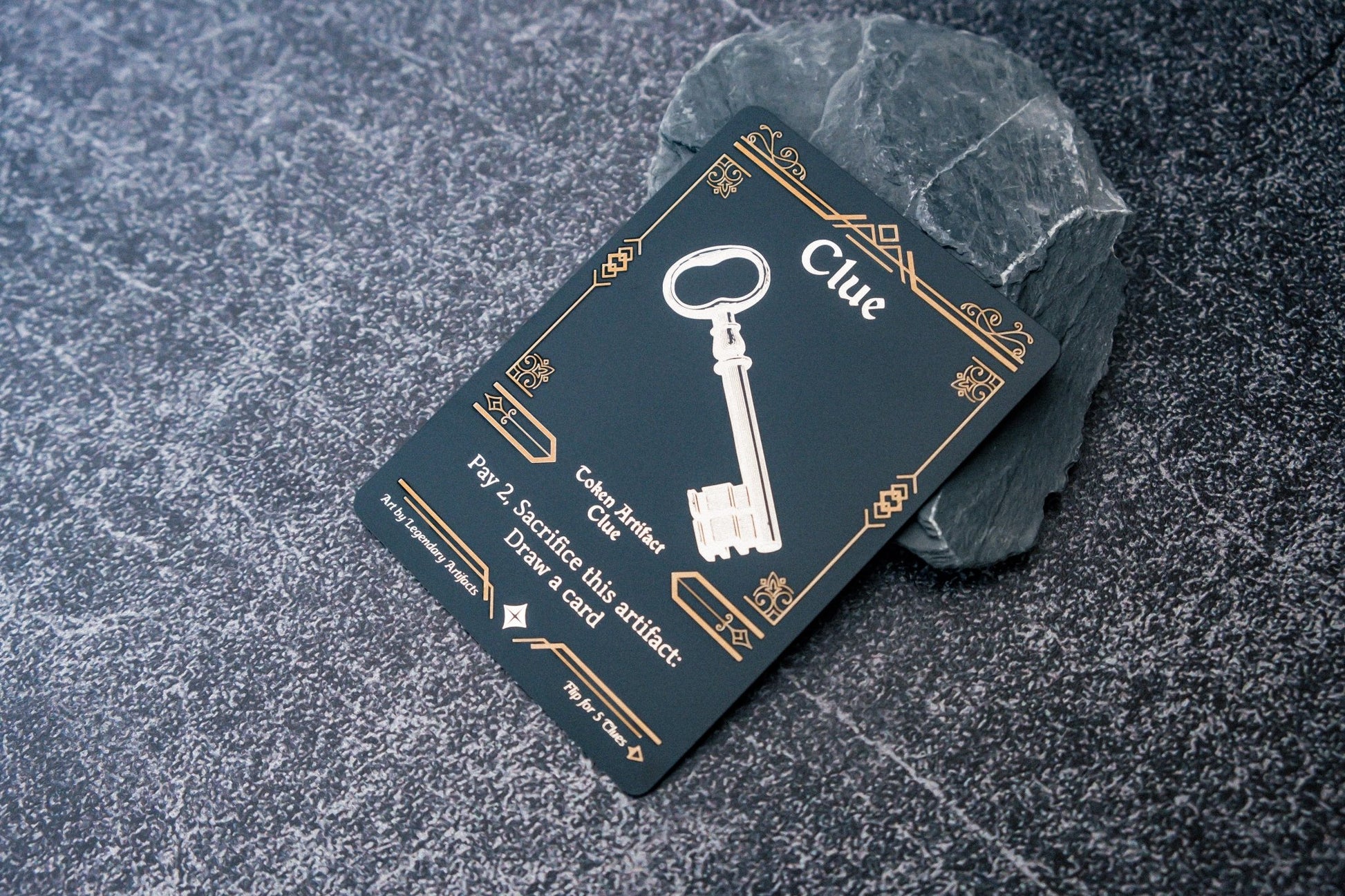 Engraved Steel Clue Token, Double Sided - Legendary Artifacts