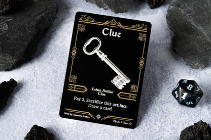 Engraved Steel Clue Token, Double Sided - Legendary Artifacts