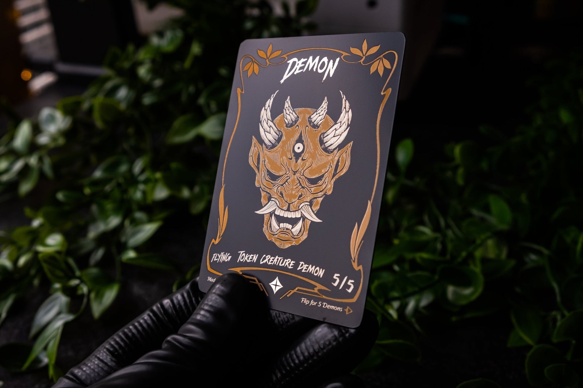 Engraved Steel Demon Token, Double Sided - Legendary Artifacts