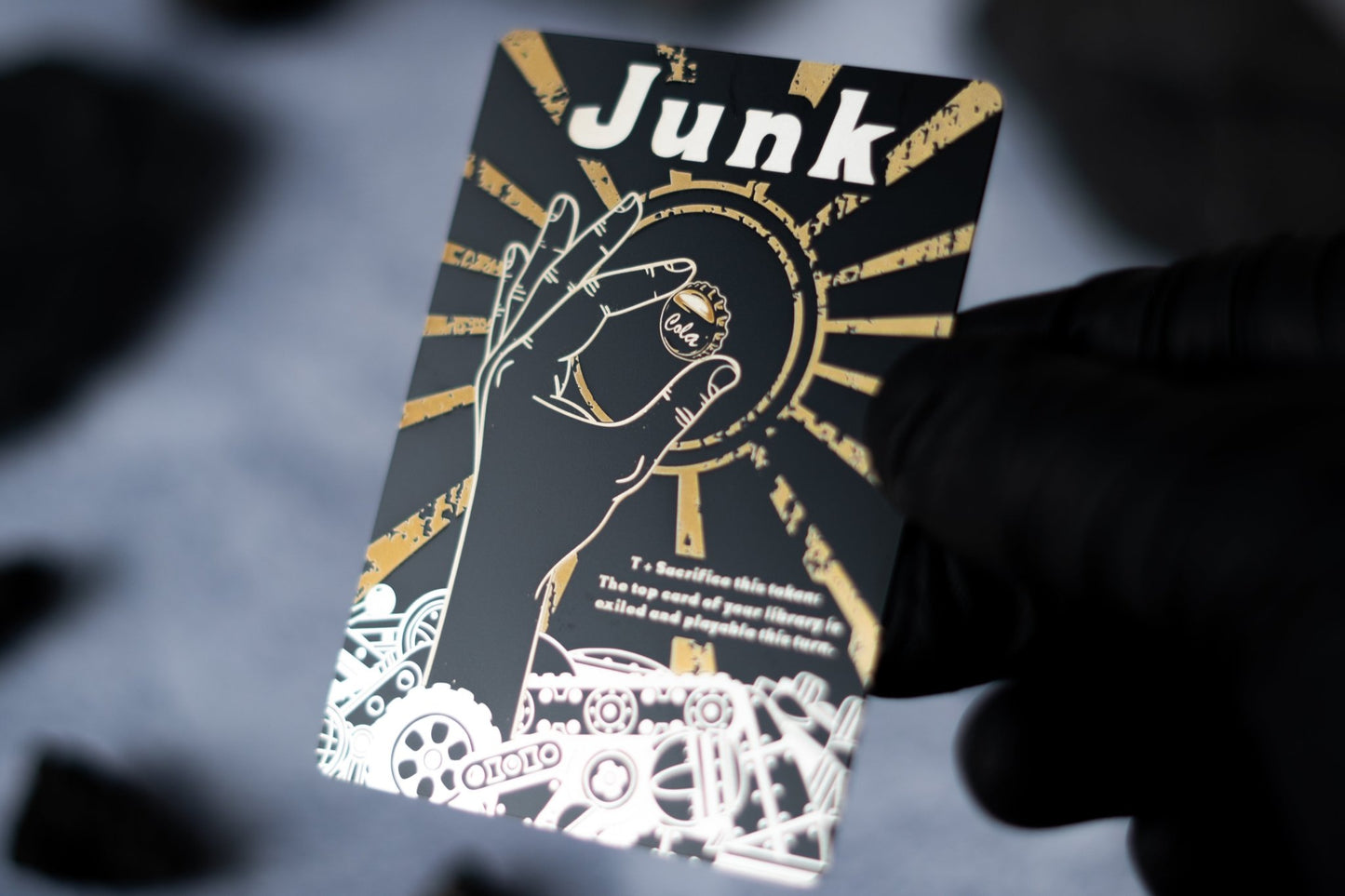 Stainless Steel Junk Token - Metal MTG Tokens | Legendary Artifacts Stainless Steel Junk Token - Metal MTG Tokens | Legendary Artifacts