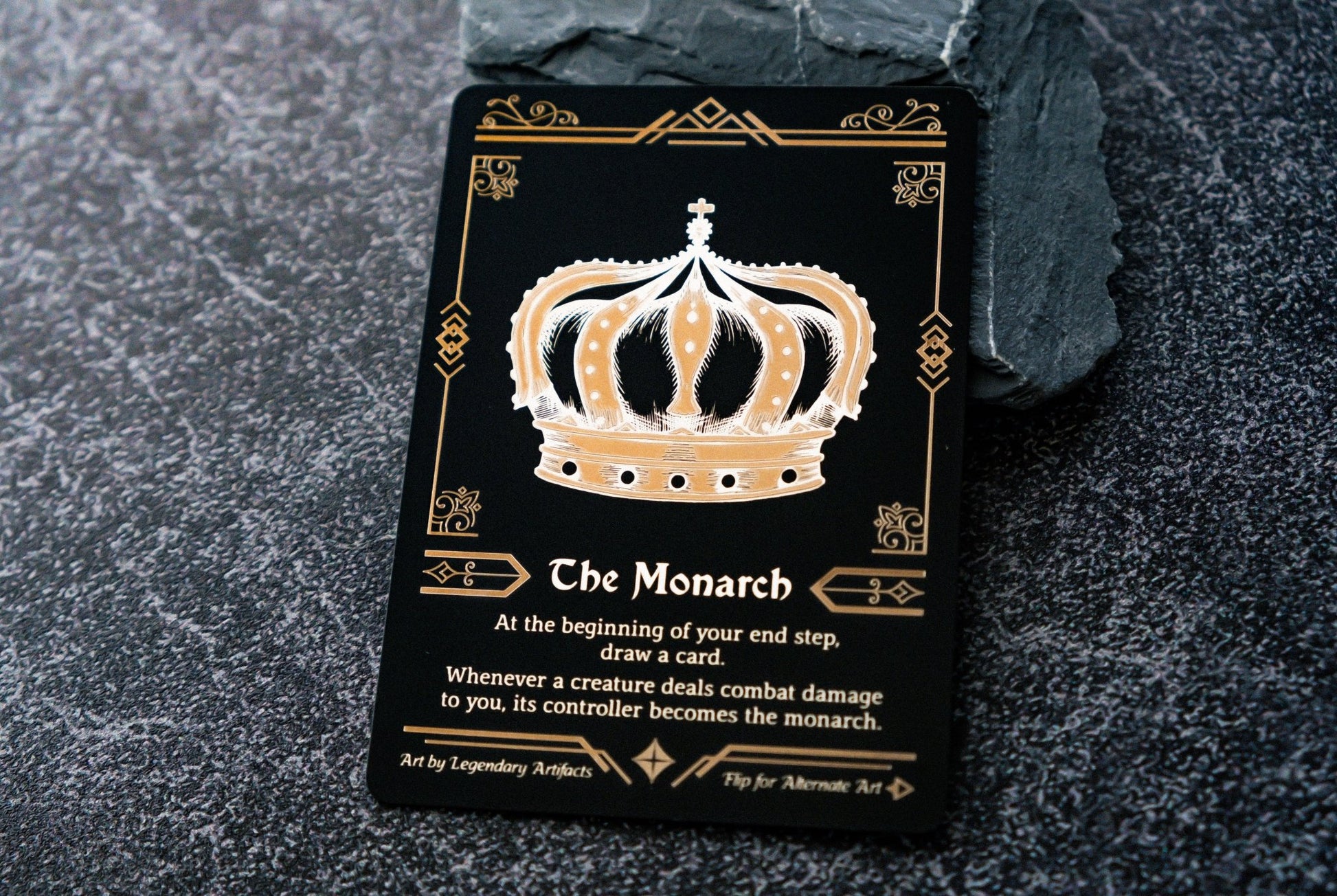 Engraved Steel Monarch Token, Double Sided - Legendary Artifacts