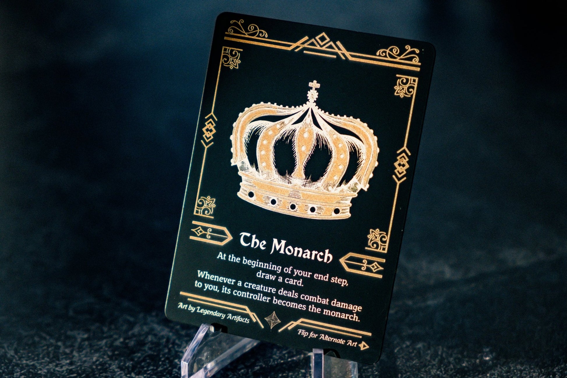 Engraved Steel Monarch Token, Double Sided - Legendary Artifacts