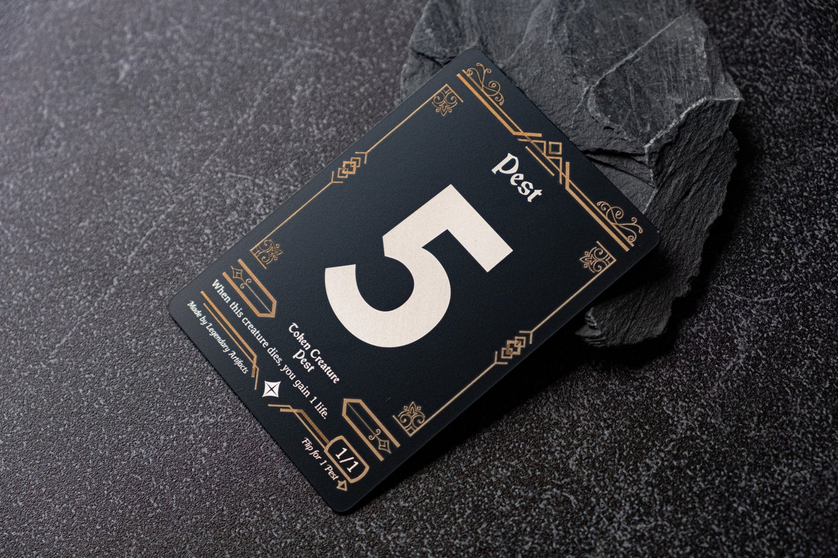 Stainless Steel Pest Token - Metal MTG Tokens | Legendary Artifacts