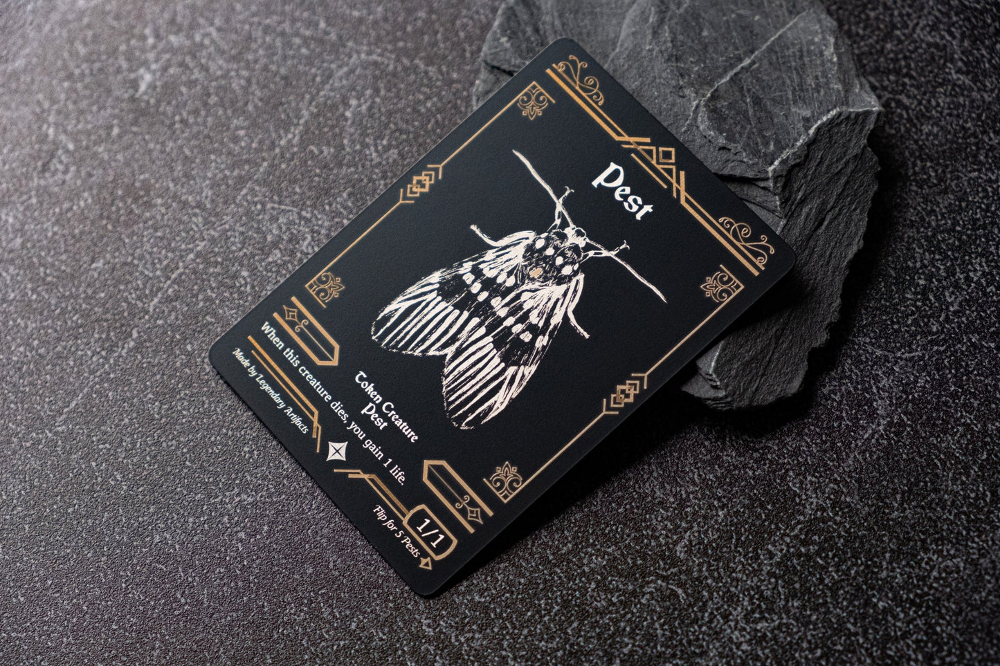 Engraved Steel Pest Token, Double Sided - Legendary Artifacts