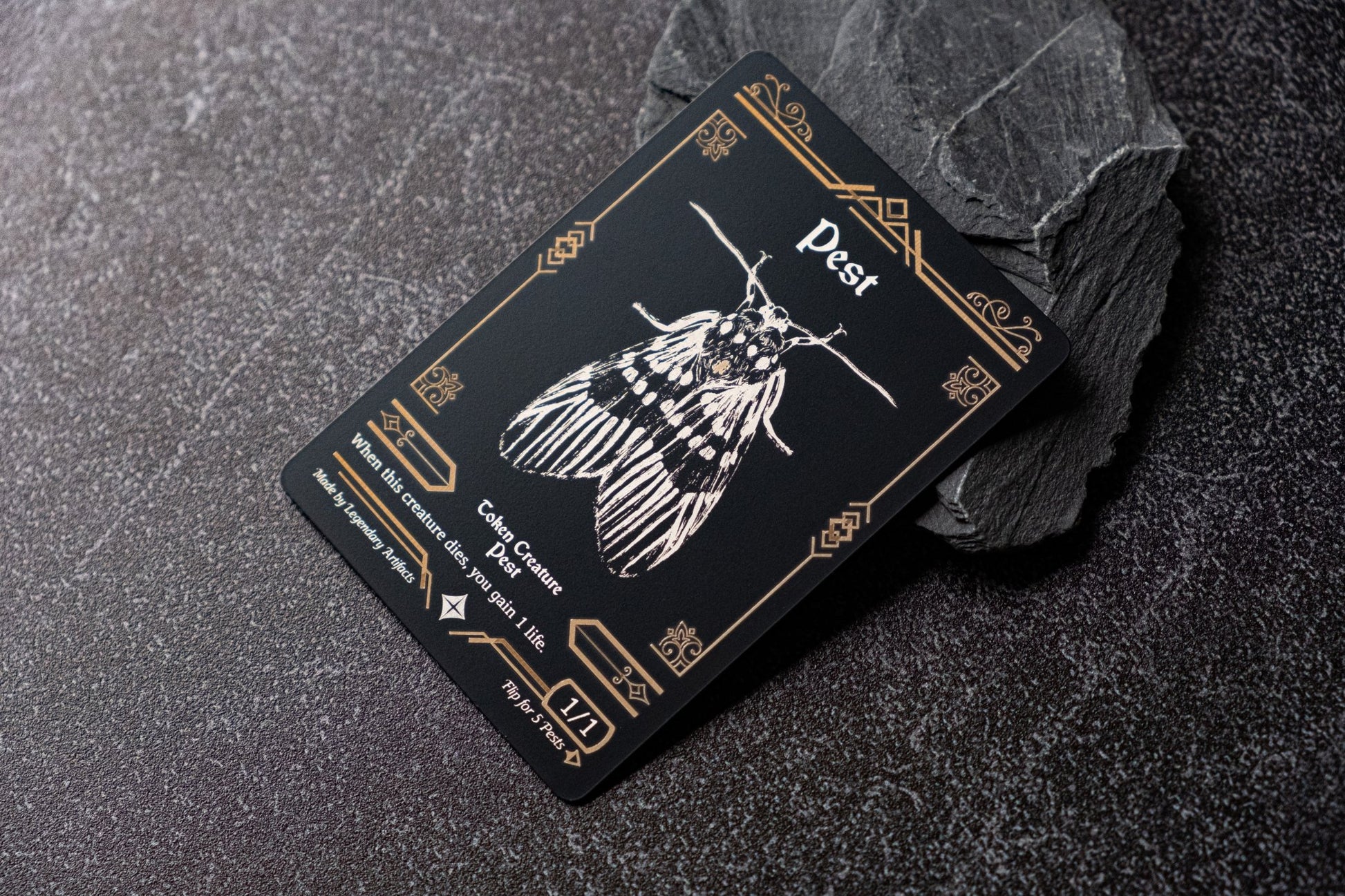 Engraved Steel Pest Token, Double Sided - Legendary Artifacts