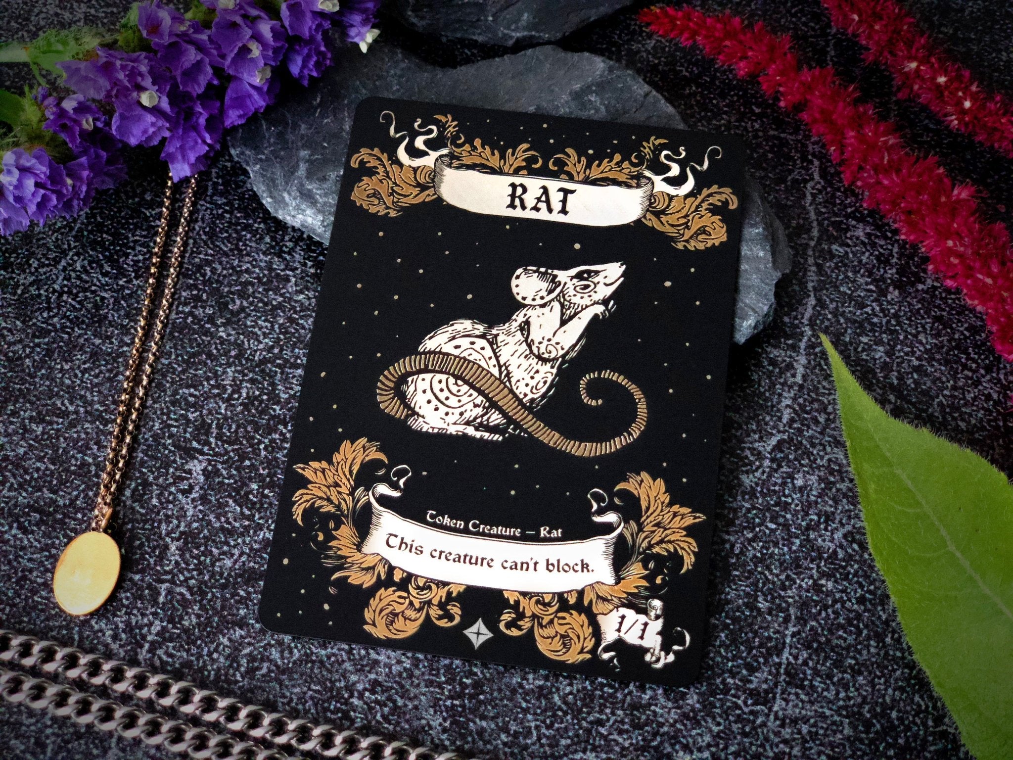 Stainless Steel Rat Token - Metal MTG Tokens | Legendary Artifacts