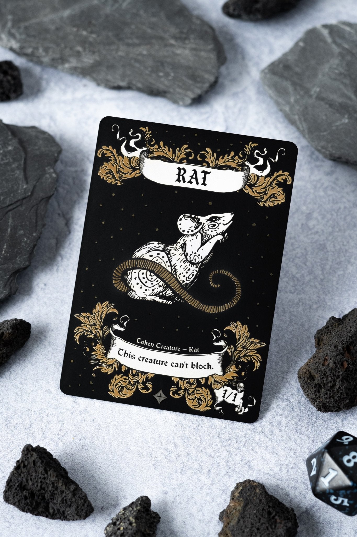 Stainless Steel Rat Token - Metal MTG Tokens | Legendary Artifacts