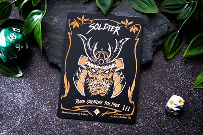 Engraved Steel Soldier Token, Double Sided - Legendary Artifacts