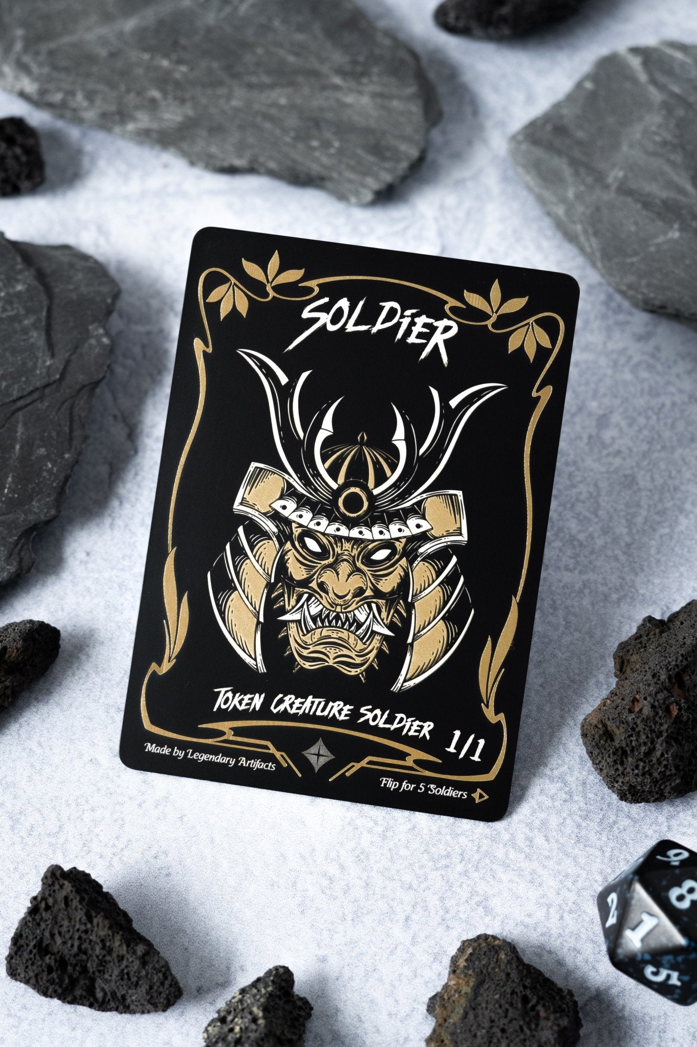 Engraved Steel Soldier Token, Double Sided - Legendary Artifacts