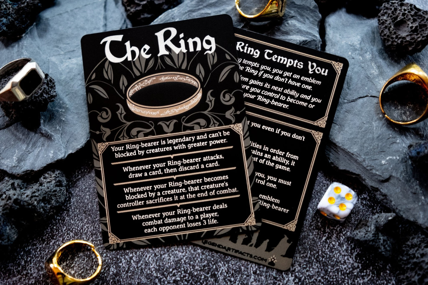 Engraved Steel The Ring Token, Double Sided - Legendary Artifacts