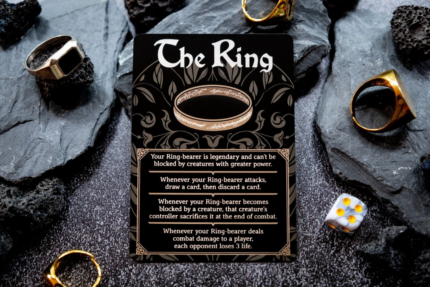 Stainless Steel The Ring Token - Metal MTG Tokens