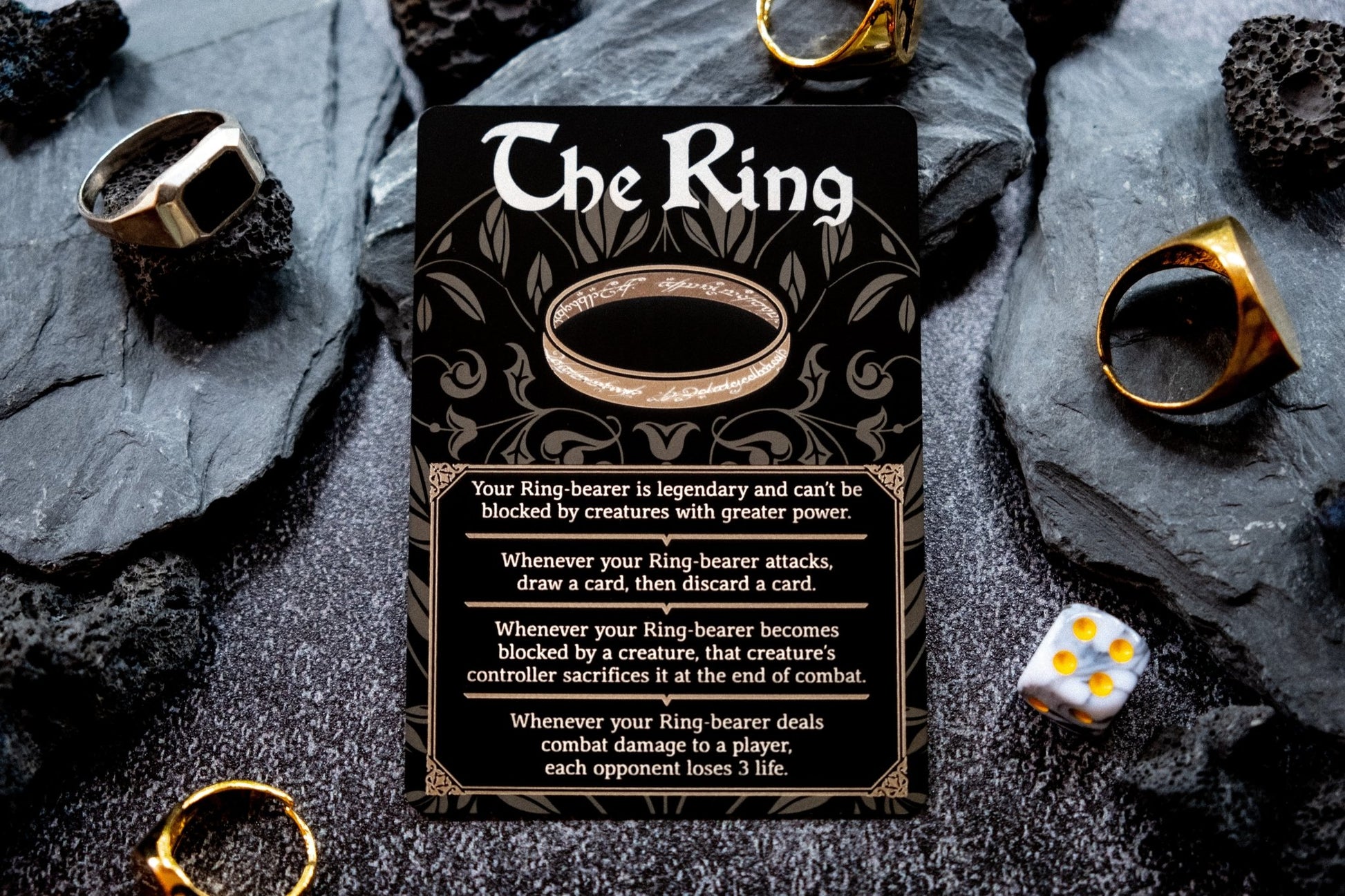 Engraved Steel The Ring Token, Double Sided - Legendary Artifacts