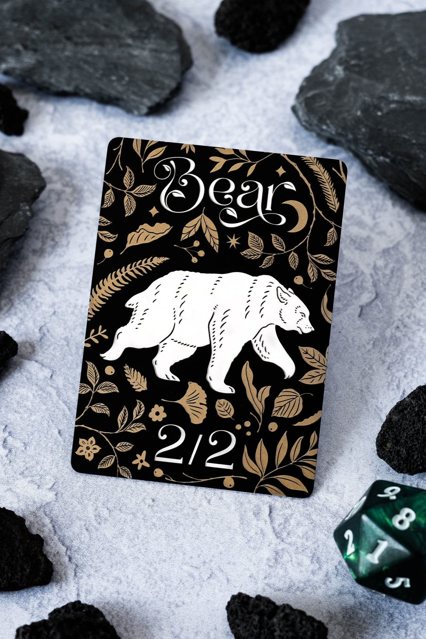 Stainless Steel Bear Token - Metal MTG Tokens | Legendary Artifacts