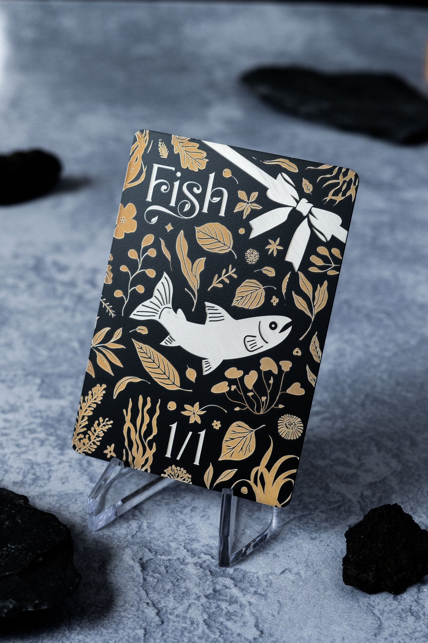 Stainless Steel Fish Token - Metal MTG Tokens | Legendary Artifacts