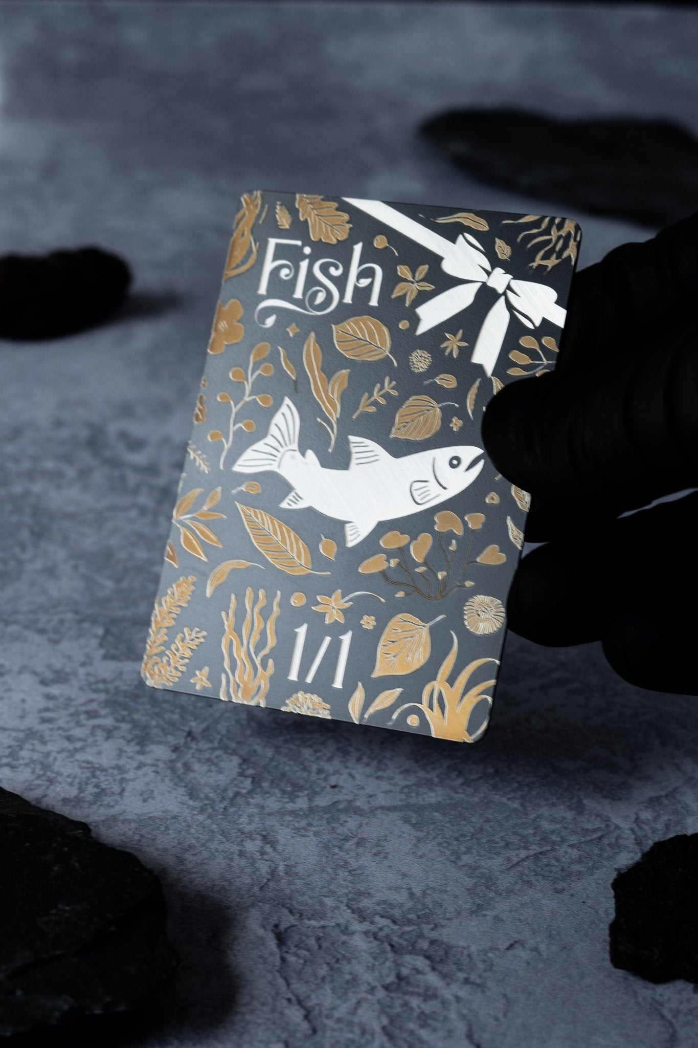 Stainless Steel Fish Token - Metal MTG Tokens | Legendary Artifacts
