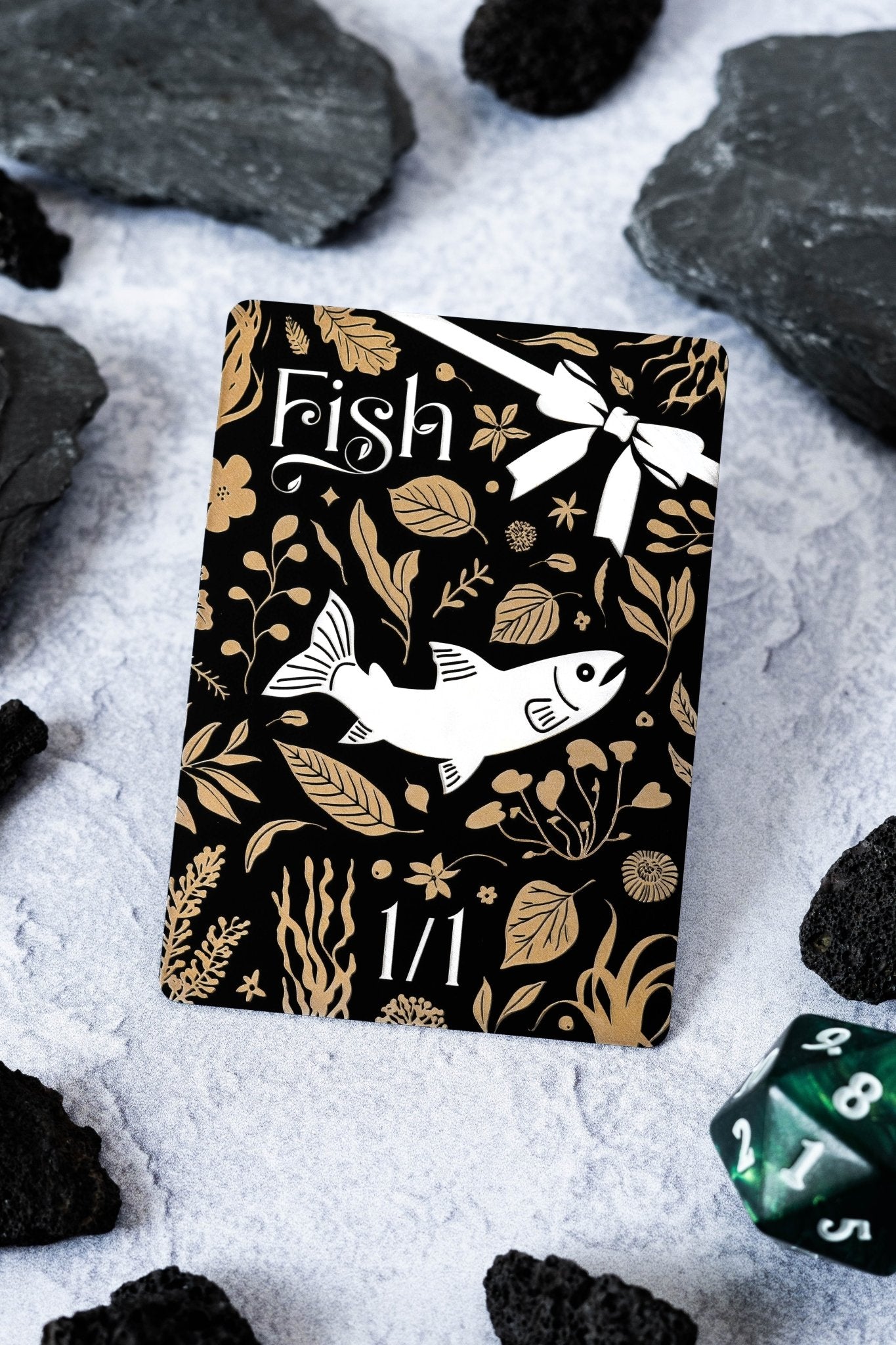 Stainless Steel Fish Token - Metal MTG Tokens | Legendary Artifacts