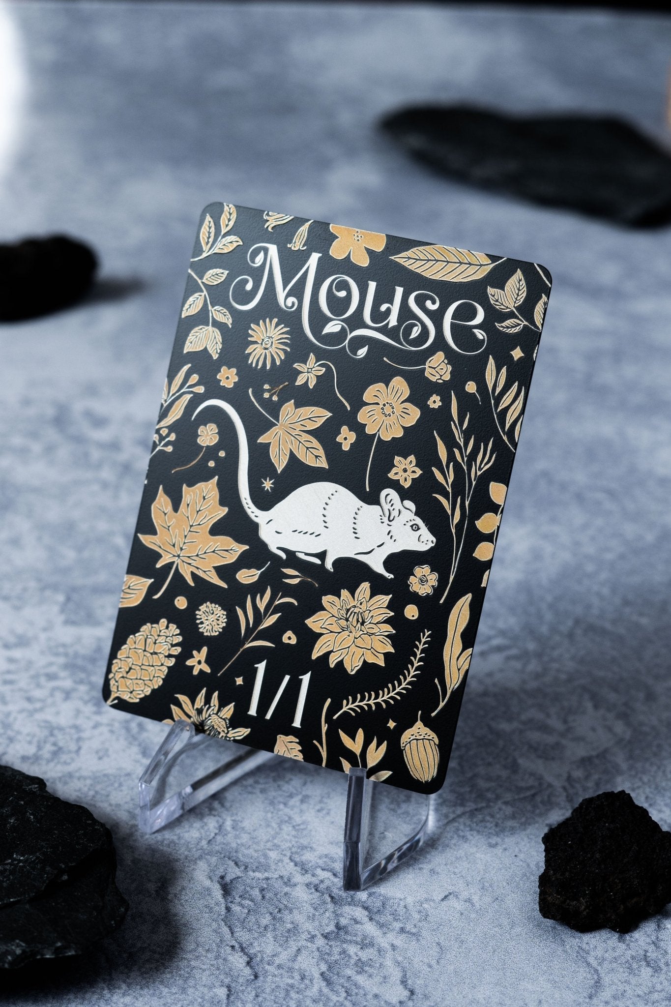 Stainless Steel Mouse Token - Metal MTG Tokens | Legendary Artifacts