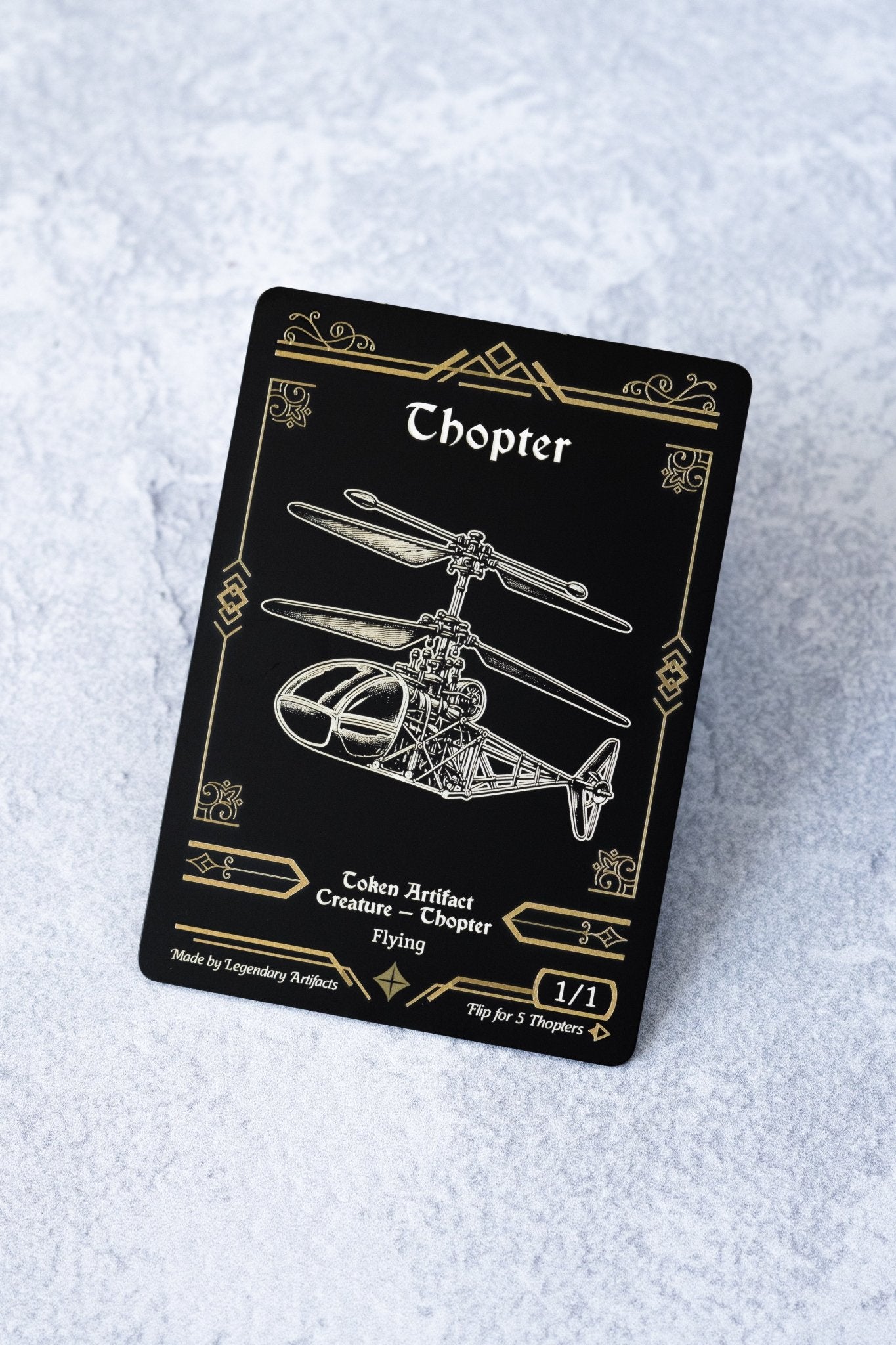 Stainless Steel Thopter Token - Metal MTG Tokens | Legendary Artifacts