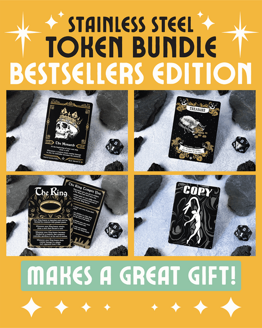 Stainless Steel Token Bestsellers Bundle — Monarch, Treasure, The Ring, Copy - Legendary Artifacts