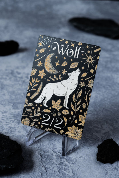 mtg cards that make wolf tokens Stainless Steel Wolf Token - Metal MTG Tokens